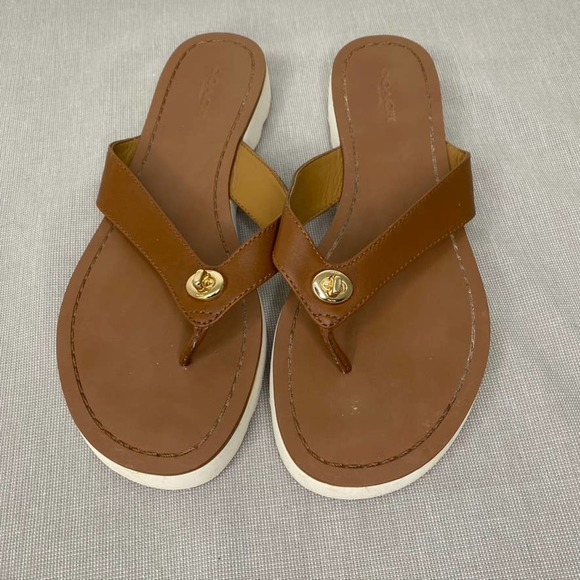 Coach Shoes - Coach Shelly leather flip flop sandals